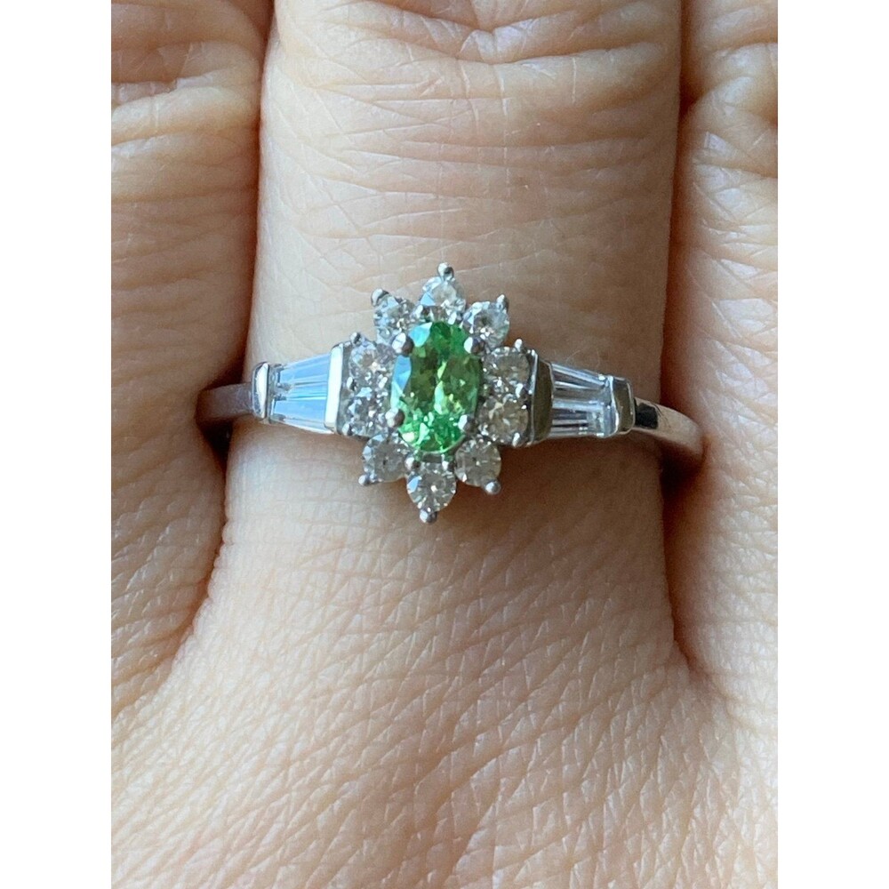 925 sterling silver natural peridot ring size 7.25